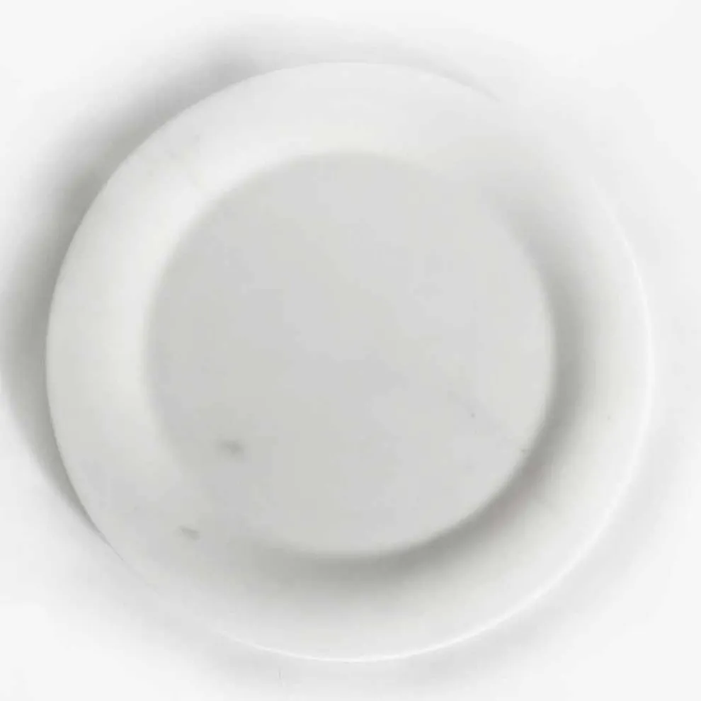 Flache Platte in glänzend weißem Statuenmarmor von Made in Italy Design - Brandy