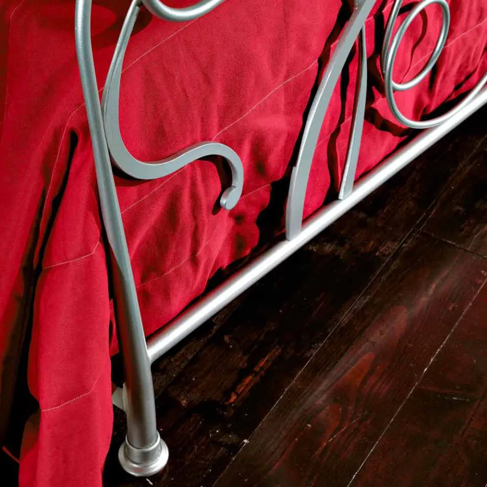 Doppelbett 160x190 cm aus Eisen handgefertigt Made in Italy Zoe