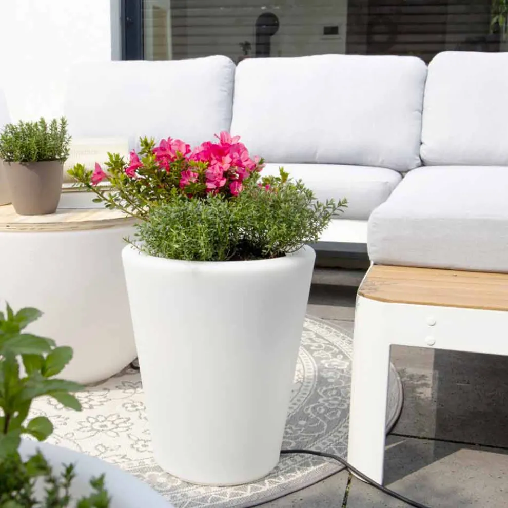 Leuchtende Vase für Außen- und Innenräume, farbenfrohes Design in 3 Dimensionen - Vasostar