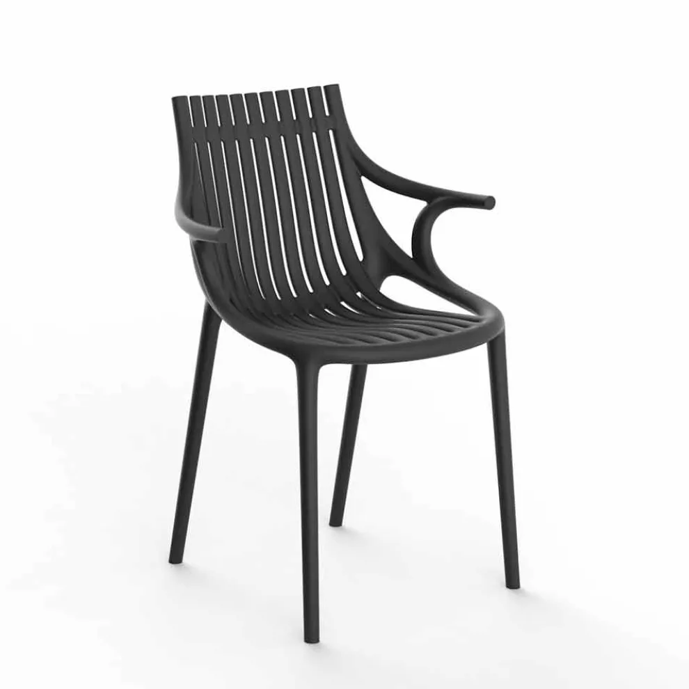 4-teiliger stapelbarer Esszimmerstuhl aus Polypropylen im Freien - Ibiza by Vondom