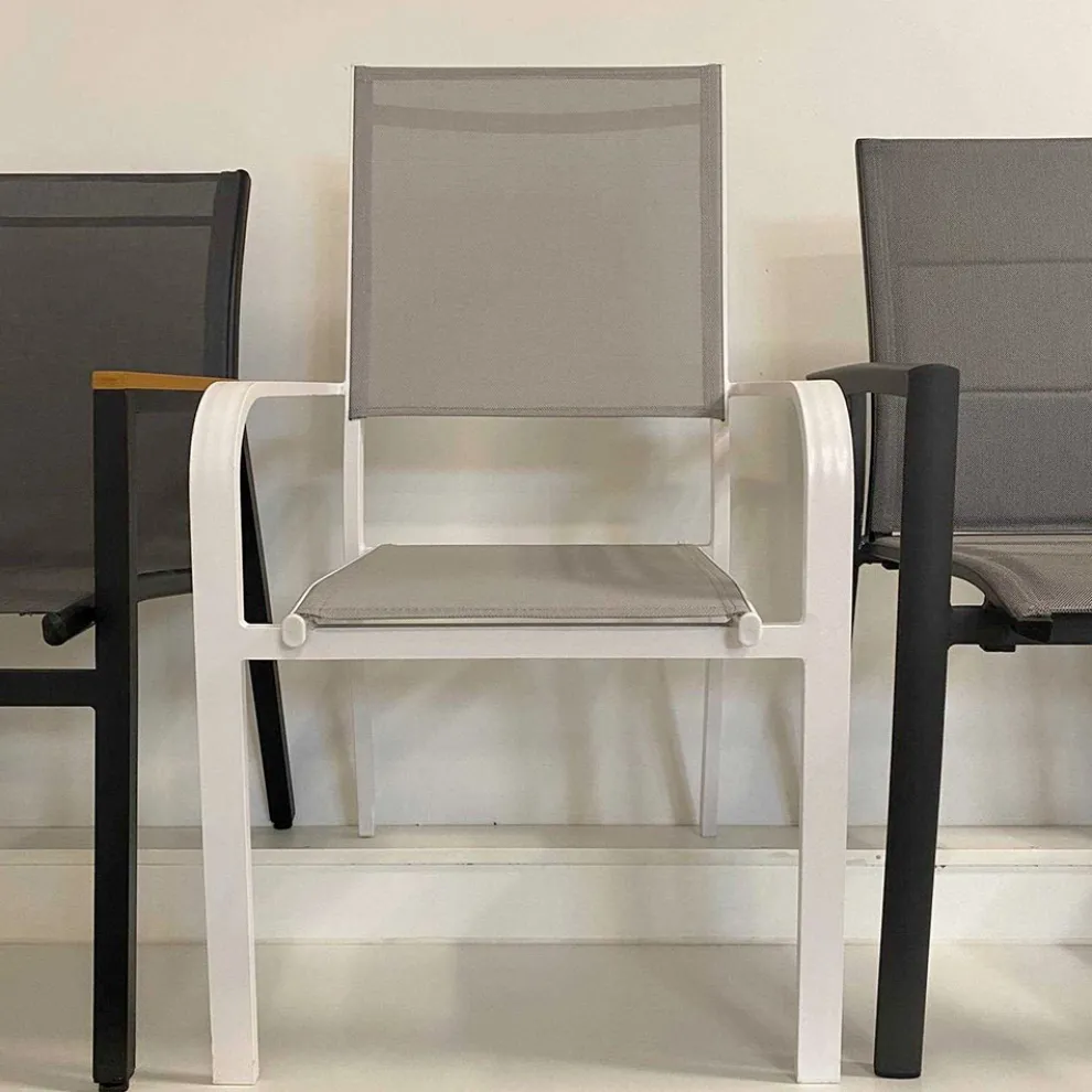 Outdoor-Sessel aus Aluminium und Textilene - Solar