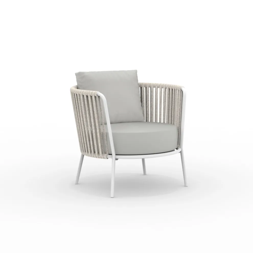 Edelstahl-Gartensessel mit Seilrückenlehne - Luxura