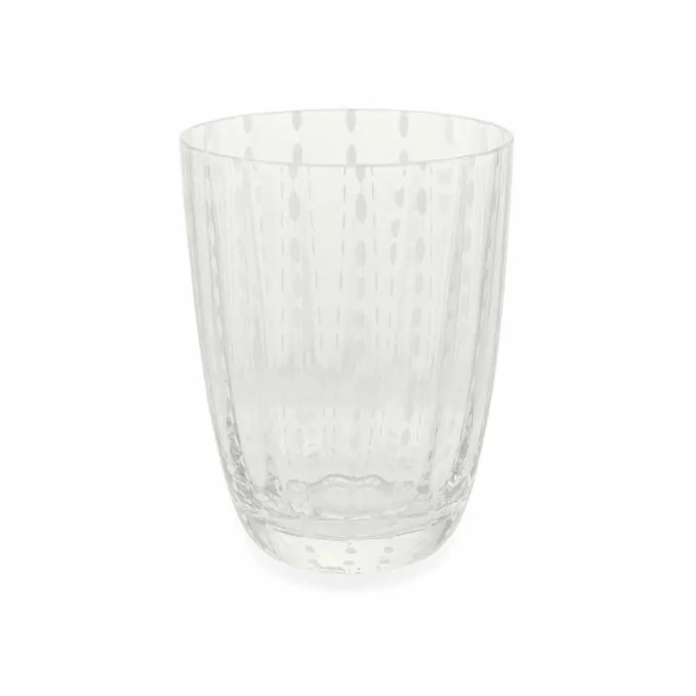 Set mit 12 modernen Farbglas-Designgläsern für Wasser - Botswana