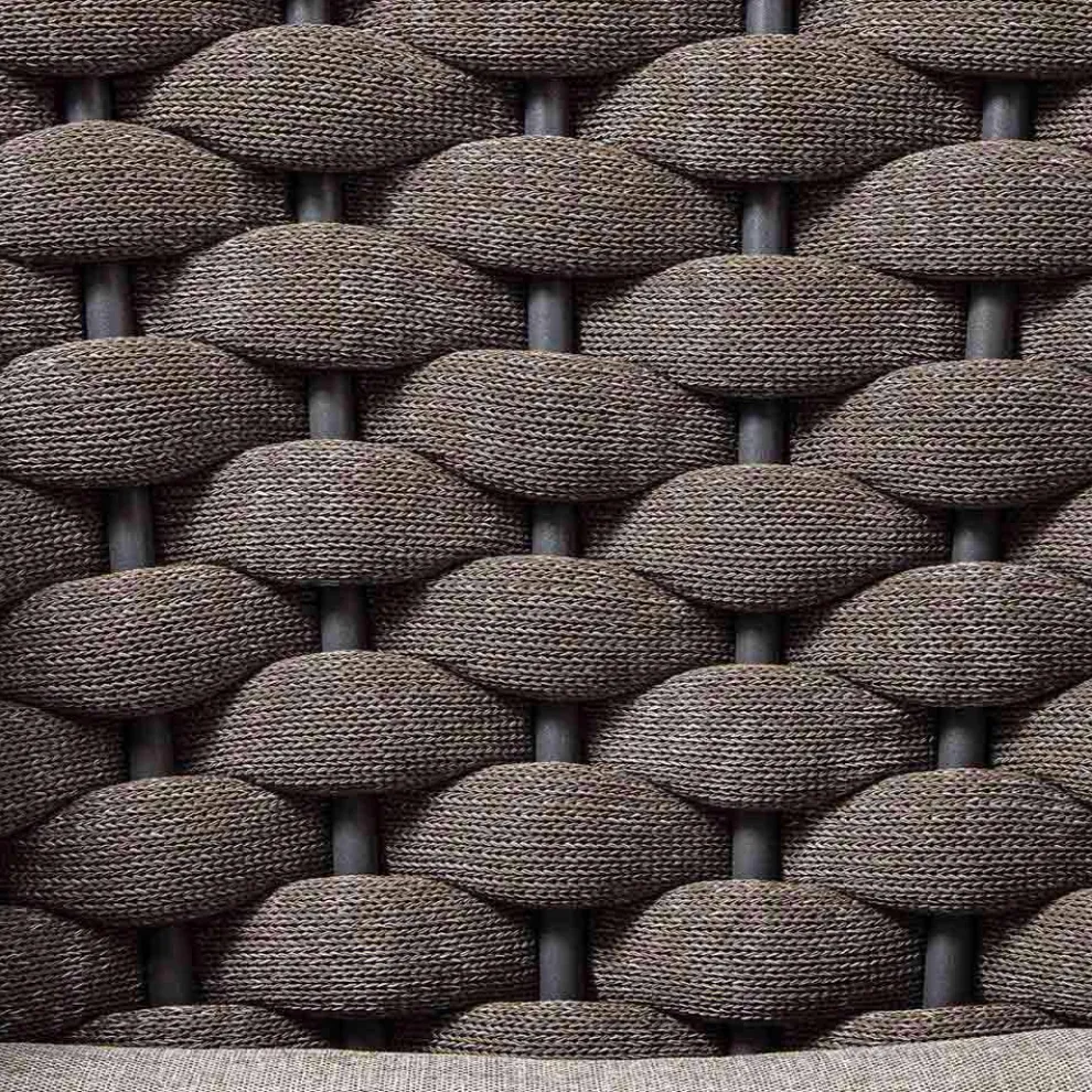 3-Sitzer-Gartensofa aus Aluminium und Seil mit Stoffkissen - Rasti