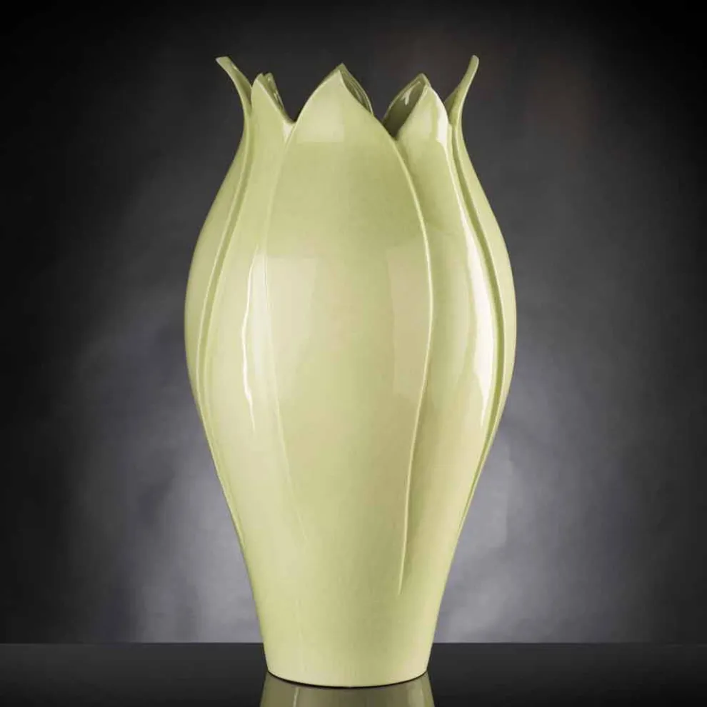 Moderne dekorative Vase aus farbiger Keramik, handgefertigt in Italien - Onyx