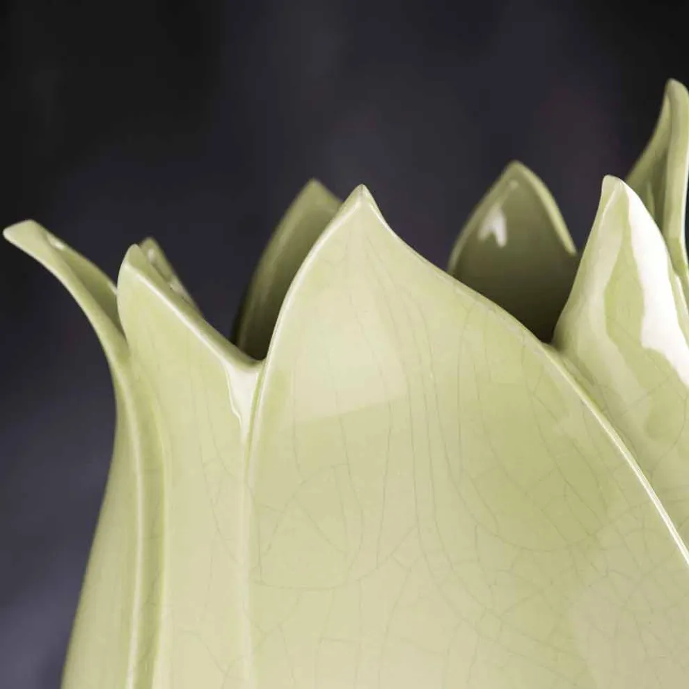 Moderne dekorative Vase aus farbiger Keramik, handgefertigt in Italien - Onyx