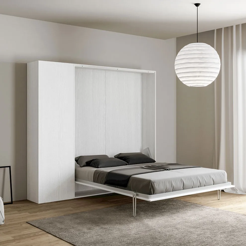 Queen-Size-Bett mit vertikalem Klappbett und Säule - Magiccompare