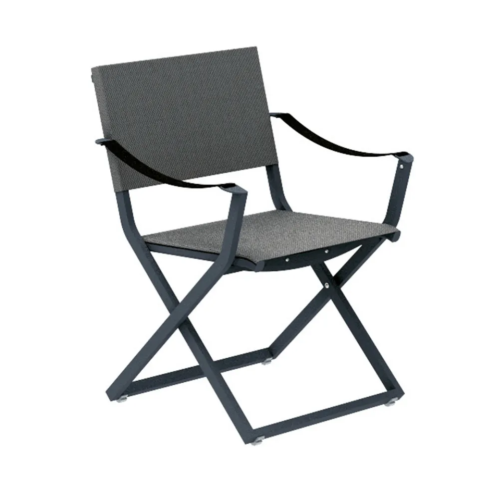 Klappsessel für den Außenbereich aus Seilaluminium und Texplast Made in Italy - Ubbe