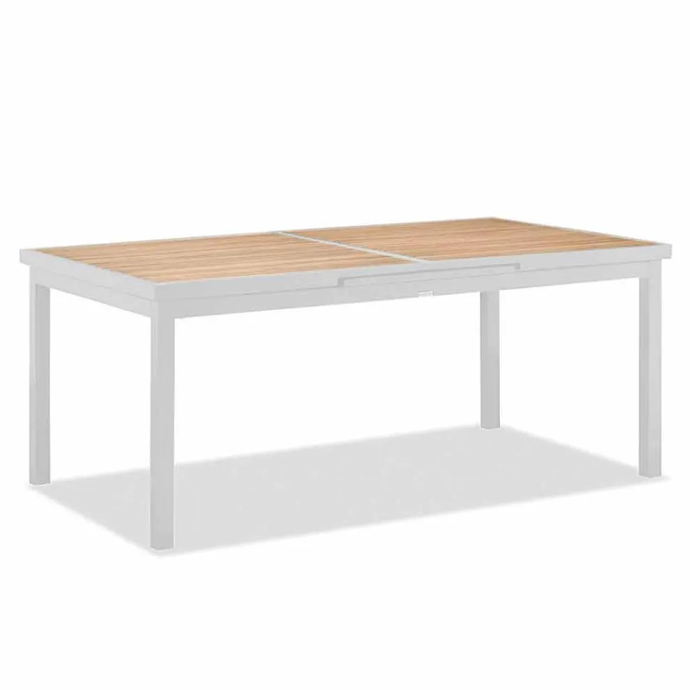 Ausziehbarer Tisch im Freien aus Aluminium und Teakholz - Bilel
