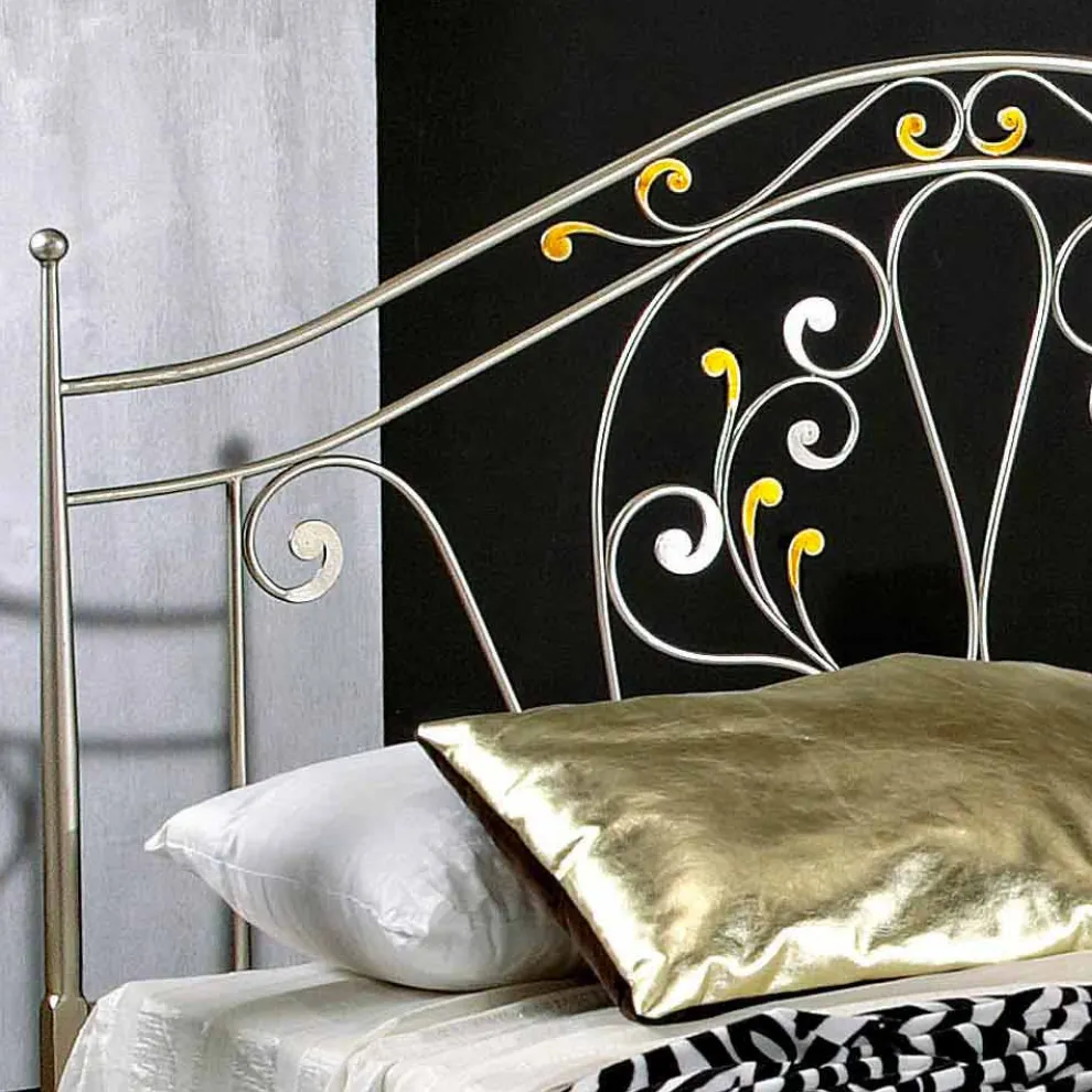 Doppelbett 160x190 cm aus Eisen handgefertigt Made in Italy Jessica