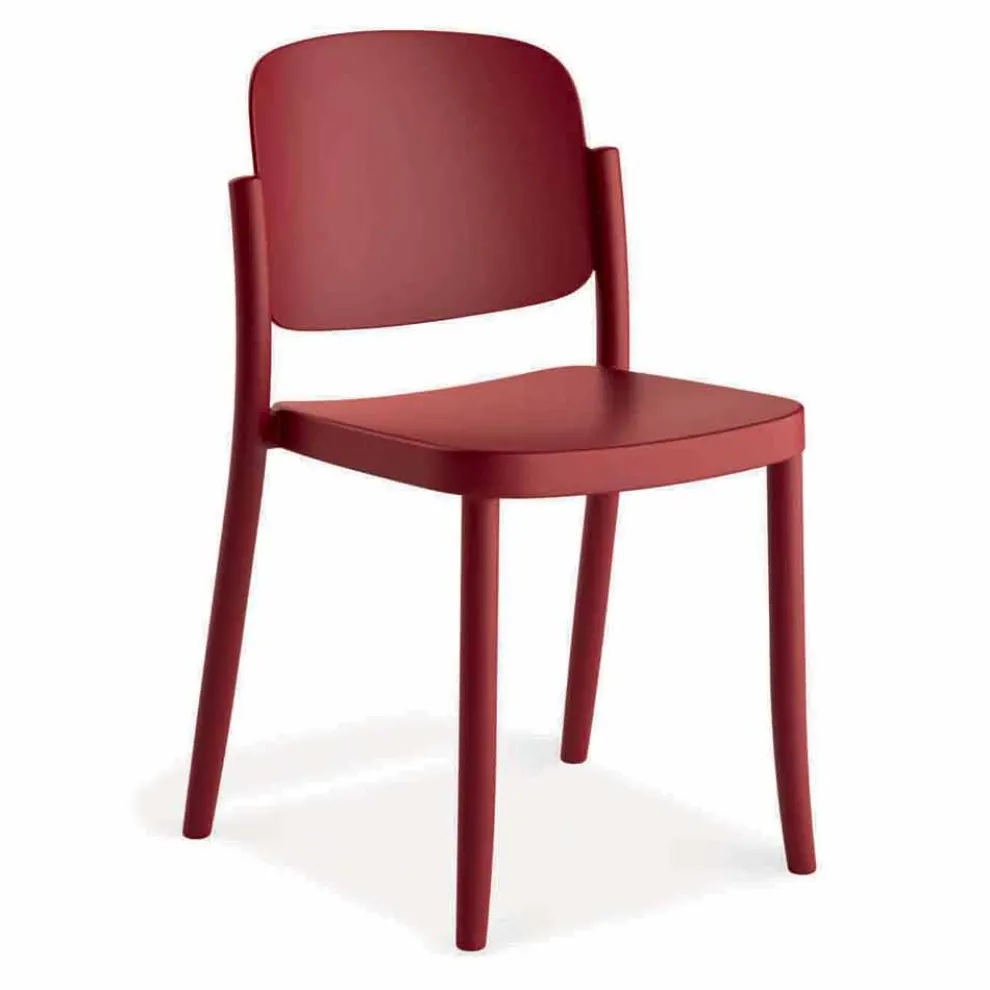 4 moderne stapelbare Gartenstühle aus Polypropylen Made in Italy - Bernetta