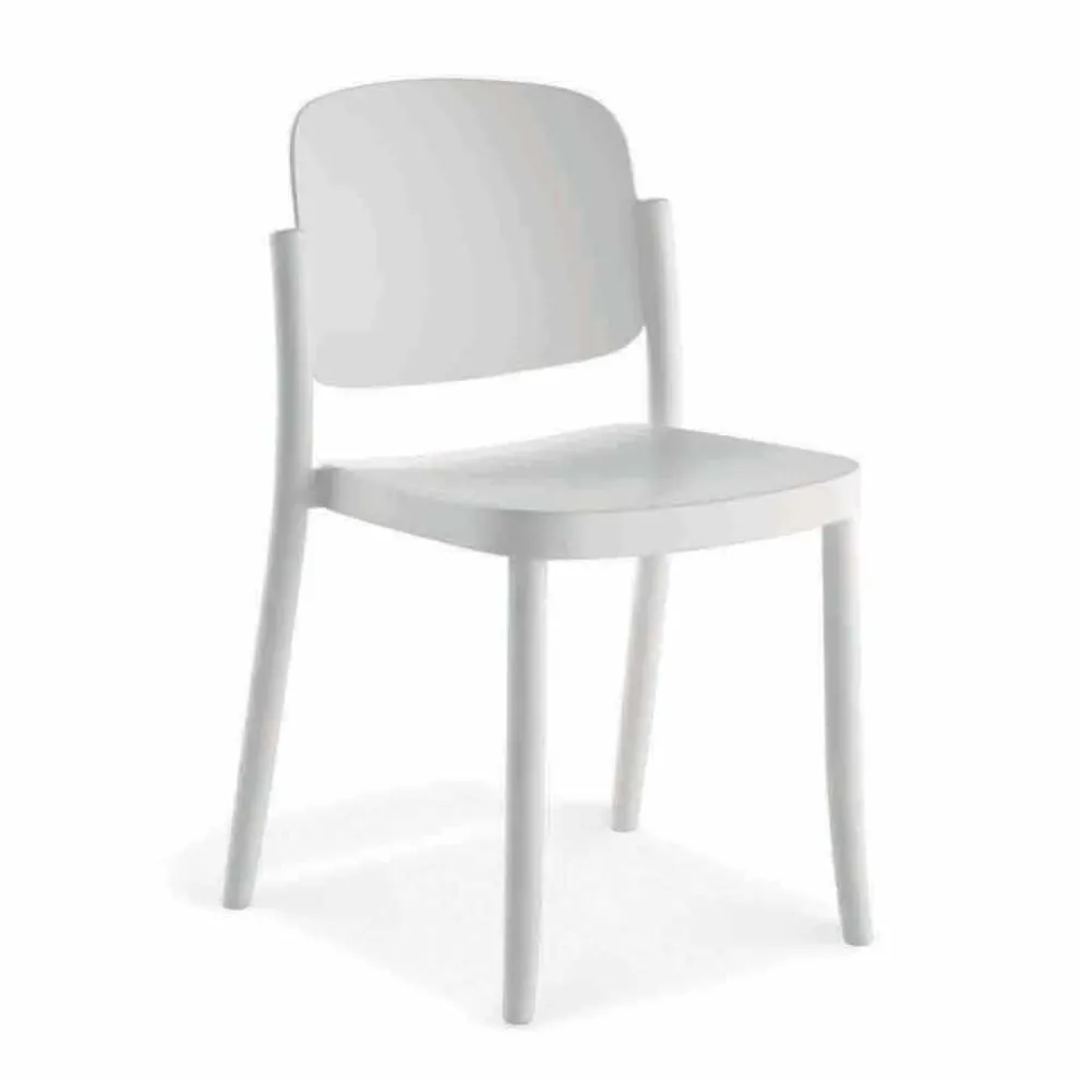 4 moderne stapelbare Gartenstühle aus Polypropylen Made in Italy - Bernetta