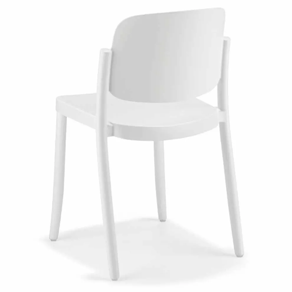 4 moderne stapelbare Gartenstühle aus Polypropylen Made in Italy - Bernetta