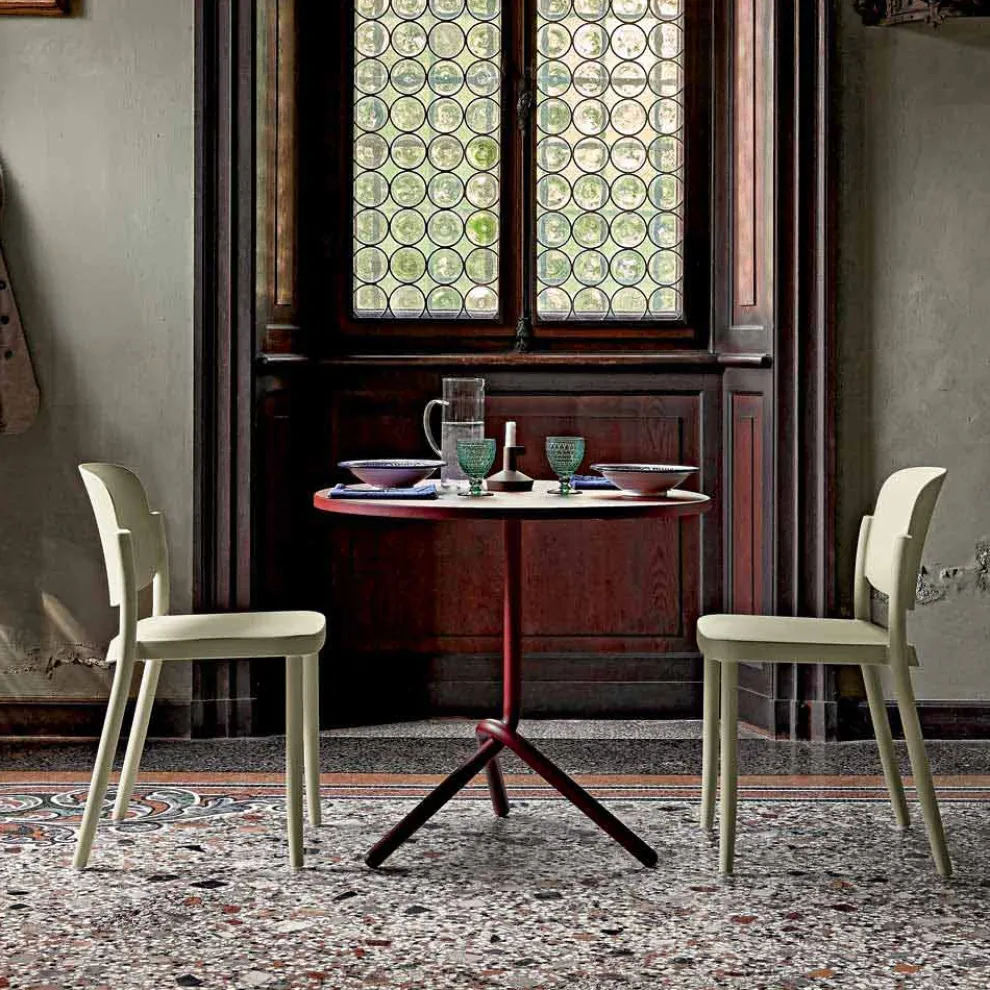 4 moderne stapelbare Gartenstühle aus Polypropylen Made in Italy - Bernetta