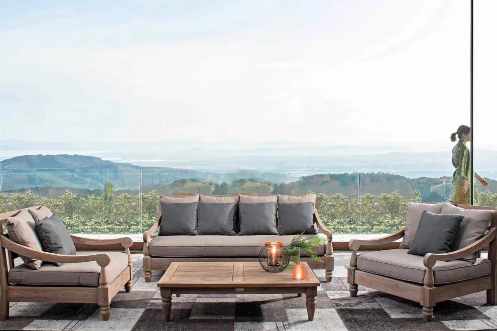 Homemotion - Nusadua rustikaler Stil Teakholz Outdoor-Sessel