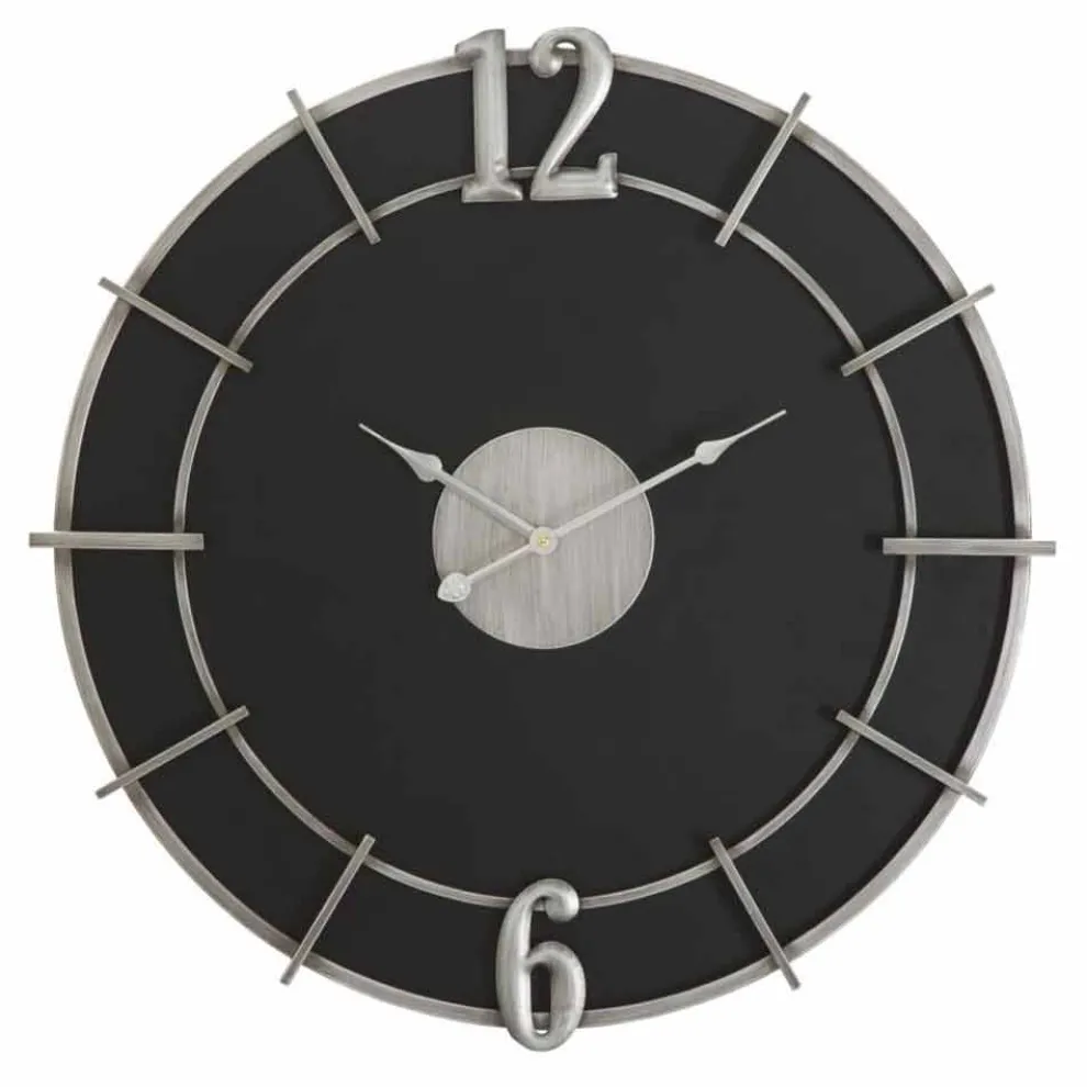 Runde Wanduhr im modernen Design aus Eisen und MDF - Hope