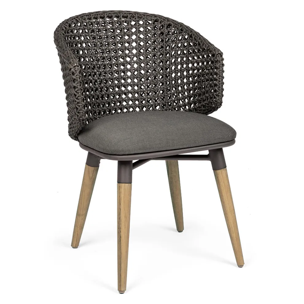 Gartensessel mit Teakbeinen und Stoffsitz, Homemotion - Chantall