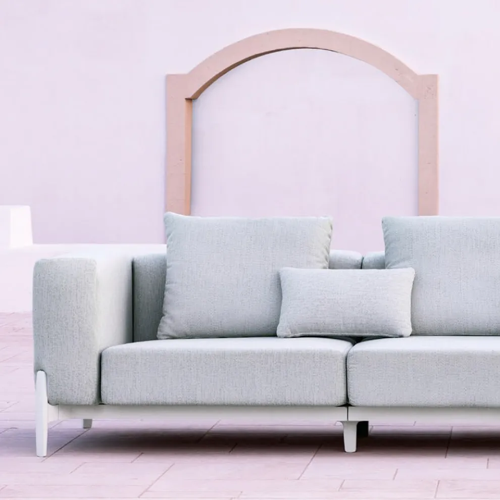 5-Sitzer Outdoor-Ecksofa in Aluminium 3 Oberflächen, Luxus - Filomena