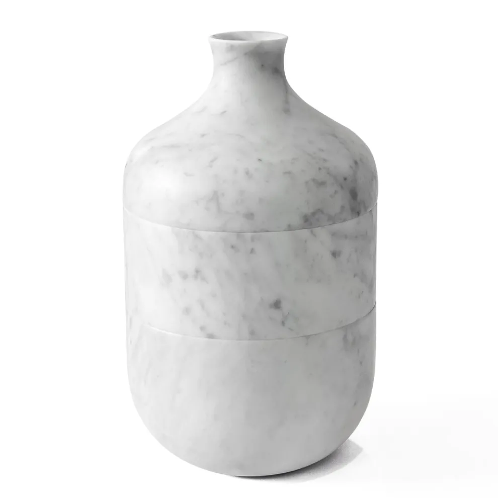 Dekorative Vase aus weißem Carrara Marmor Italienisches Luxusdesign - Calar