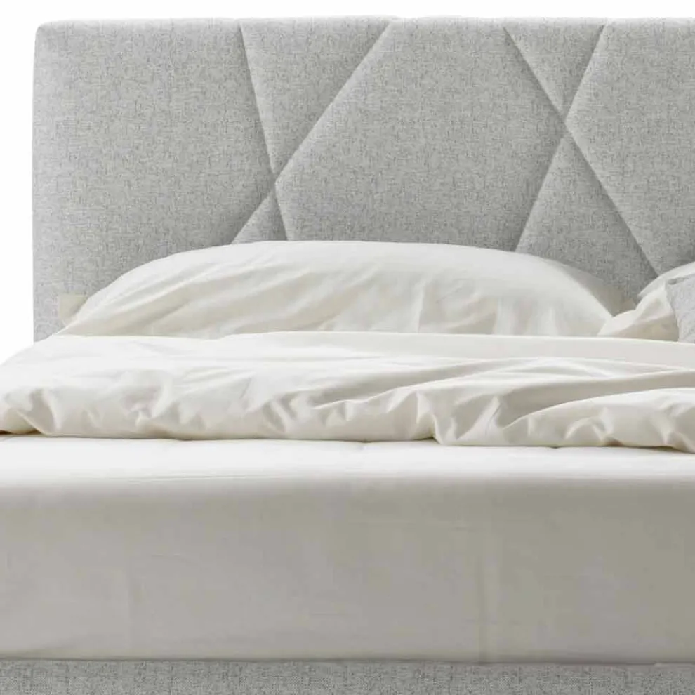 Gepolstertes Doppelbett mit Box aus Stoff Made in Italy - Ciottolino