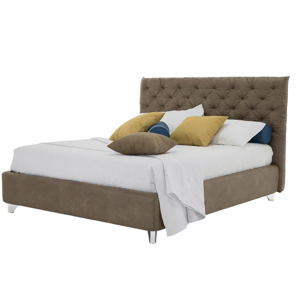 Doppel-Containerbett Gepolsterter Stoff oder Kunstleder Made in Italy - Euro