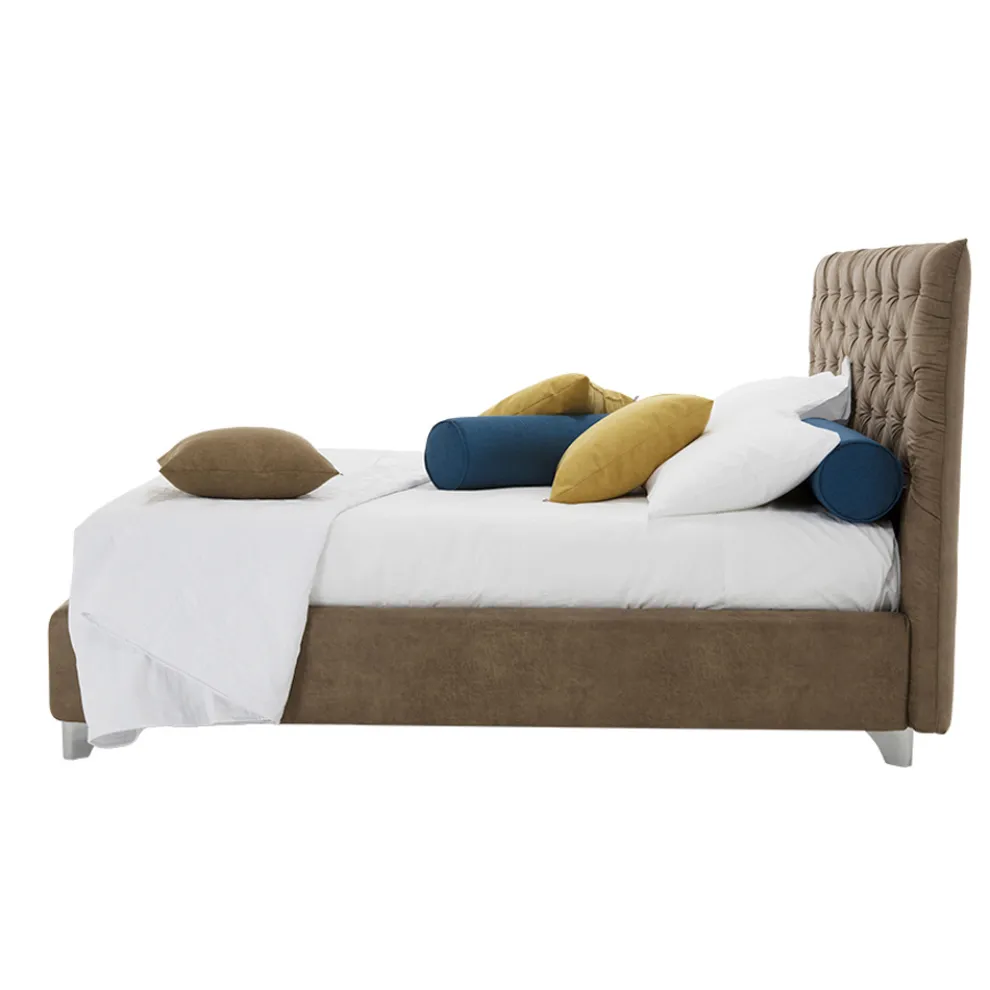 Doppel-Containerbett Gepolsterter Stoff oder Kunstleder Made in Italy - Euro