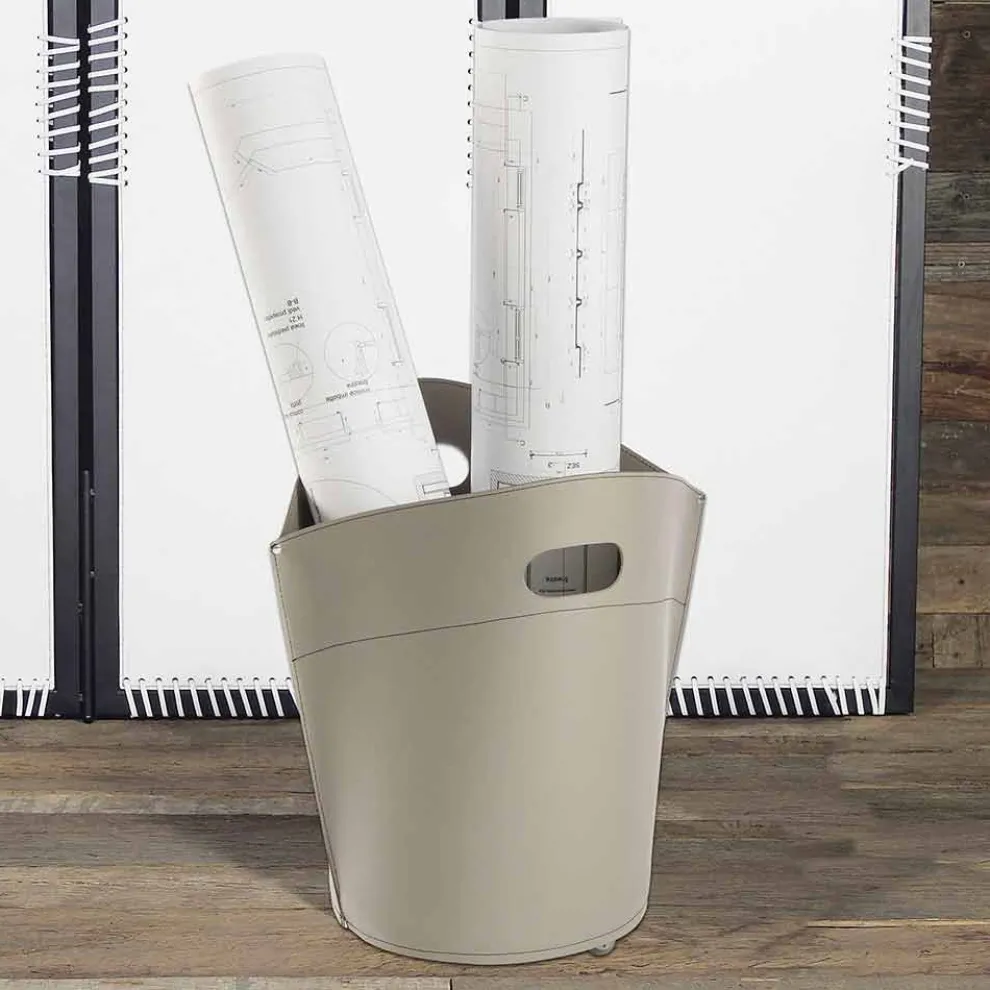 Leder Brennholzhalter mit Gummirädern Spinoza Made in Italy