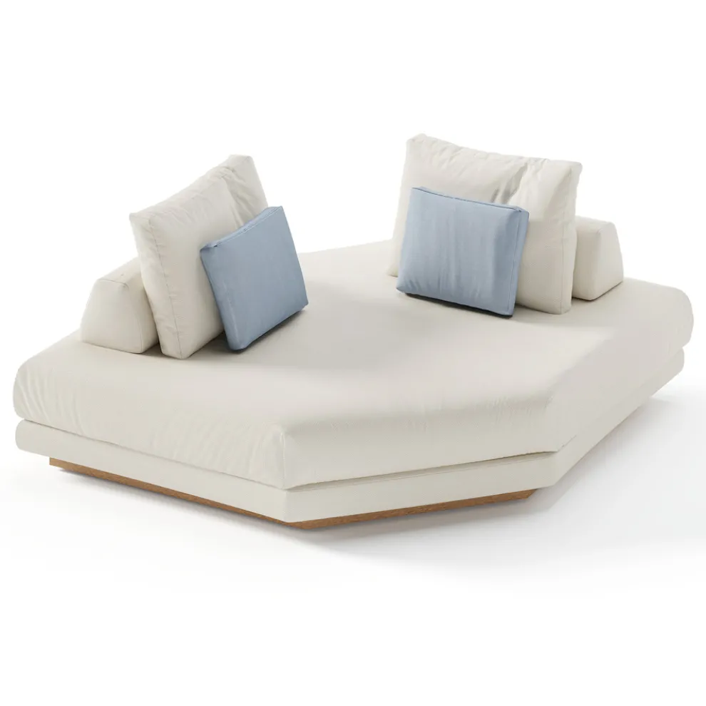 Eck-Gartenliege aus Stoff Made in Italy - Rubik