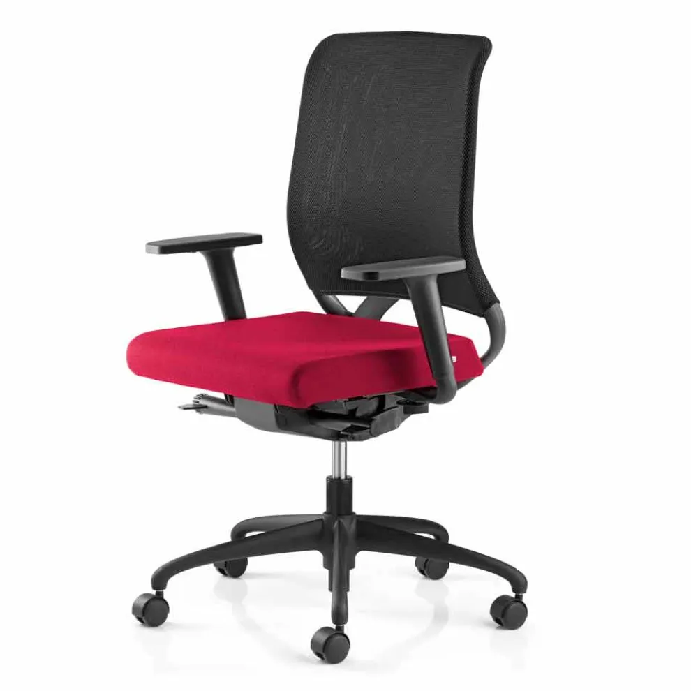 Drehbarer ergonomischer Design-Bürostuhl mit Armlehnen und Rollen - Meliva