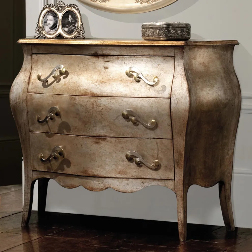 Kommode aus Lindenholzplatte mit 3 Schubladen, hergestellt in Italien – Bled