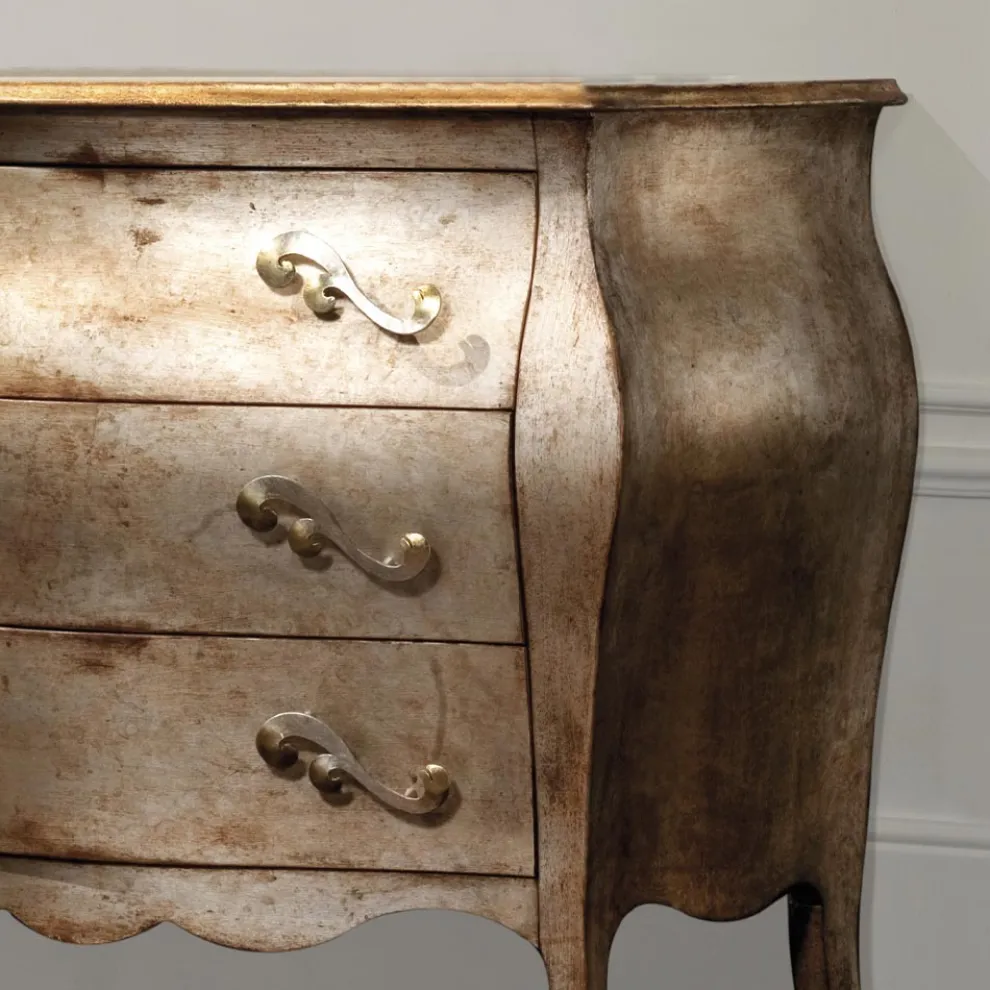 Kommode aus Lindenholzplatte mit 3 Schubladen, hergestellt in Italien – Bled