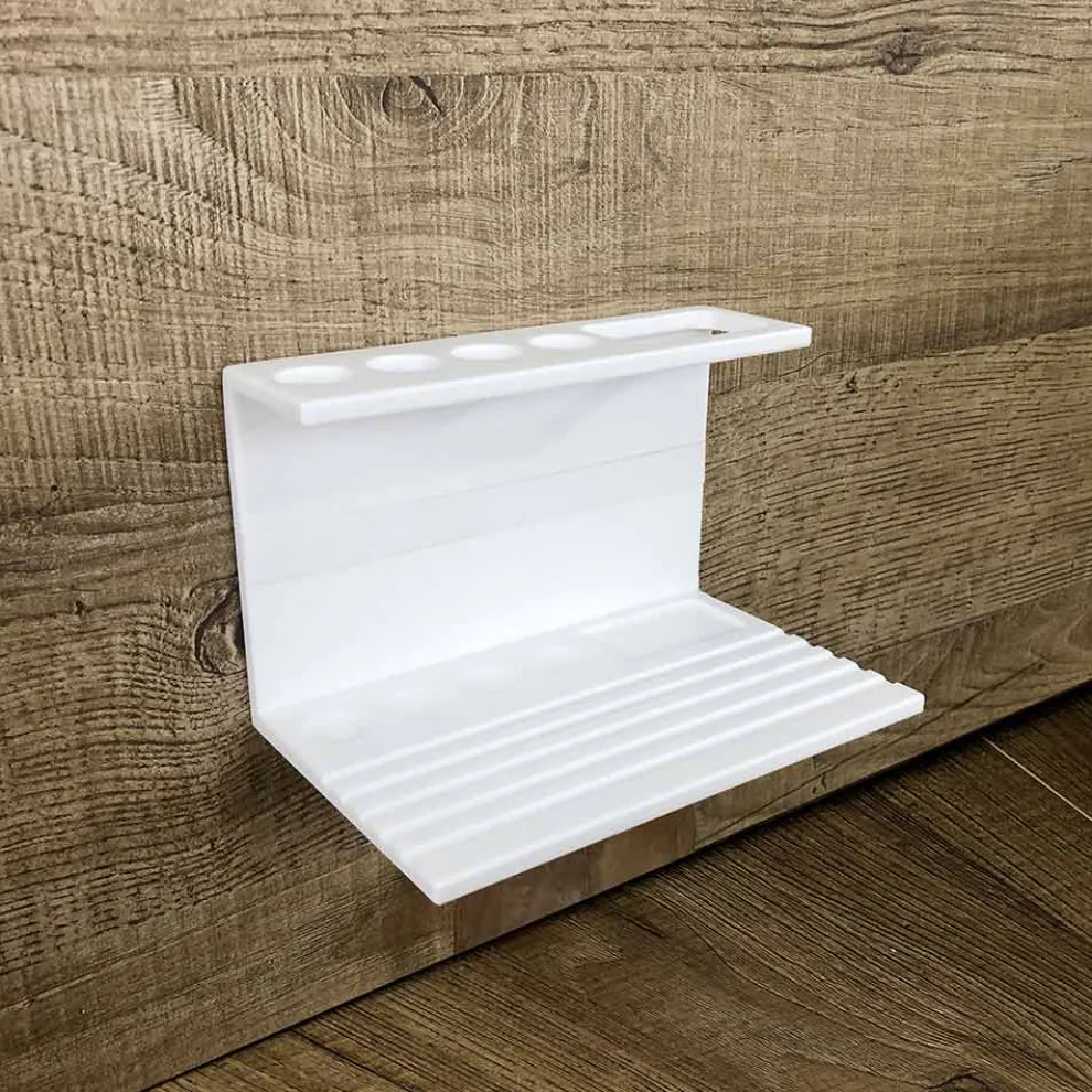 Zahnbürstenhalter für Badezimmer in weißer Corian Designqualität Made in Italy - Elono