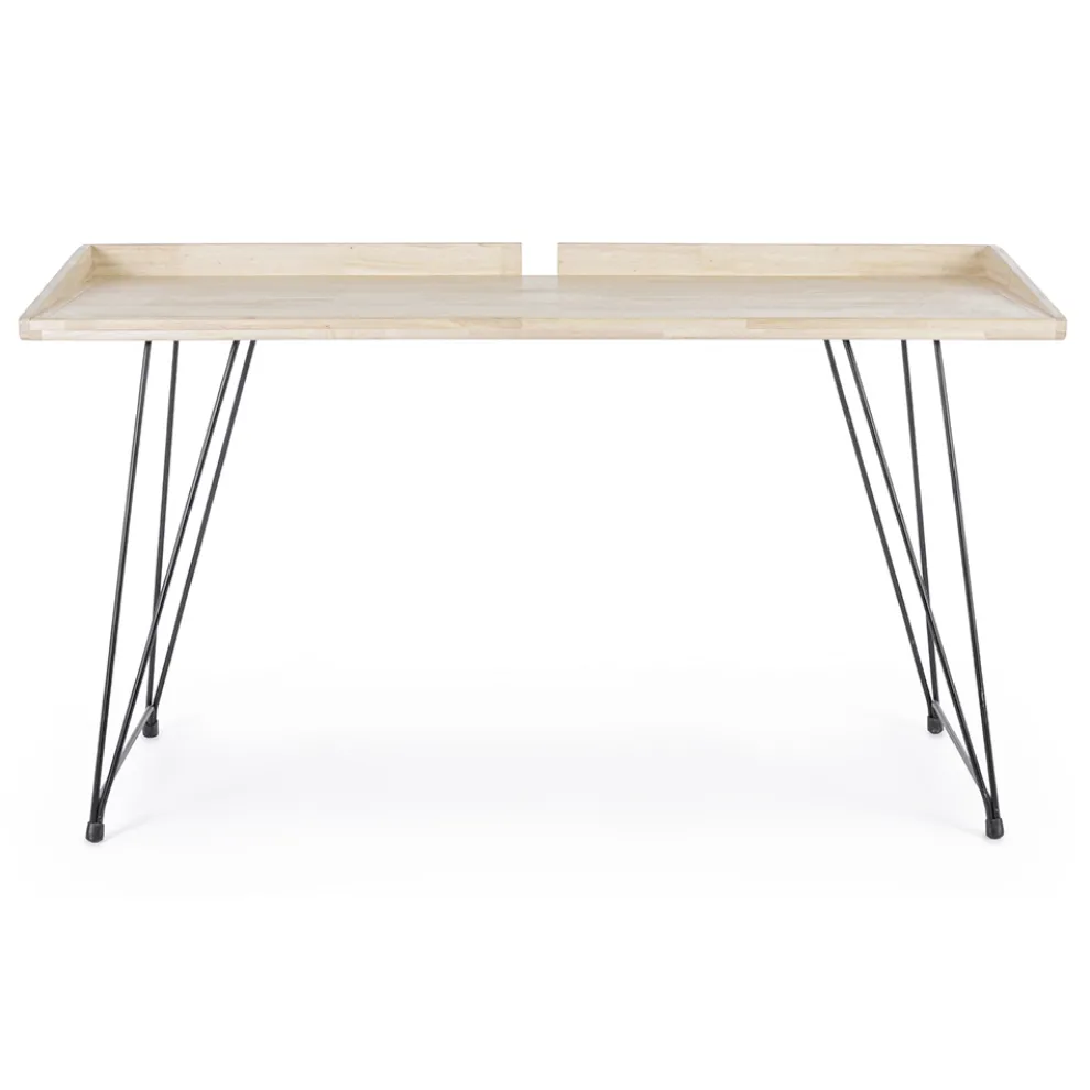 Design-Schreibtisch aus Stahl und Holzplatte im Industriestil - Sekretär