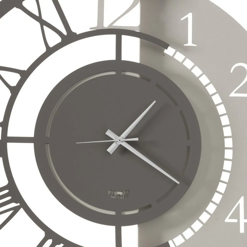 Modernes rundes Design Wanduhr aus Eisen mit doppelter Nummerierung - Kassio