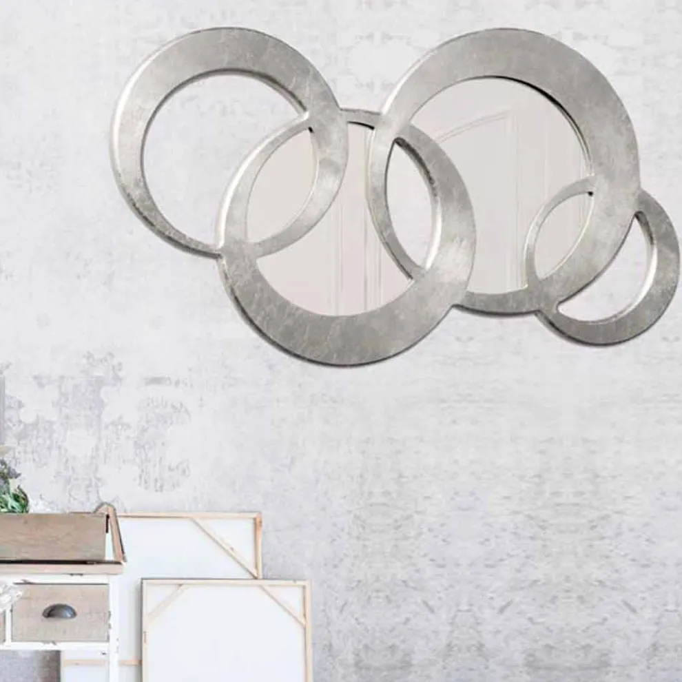 Wandspiegel in modernem Design Ball Silver handdekoriert