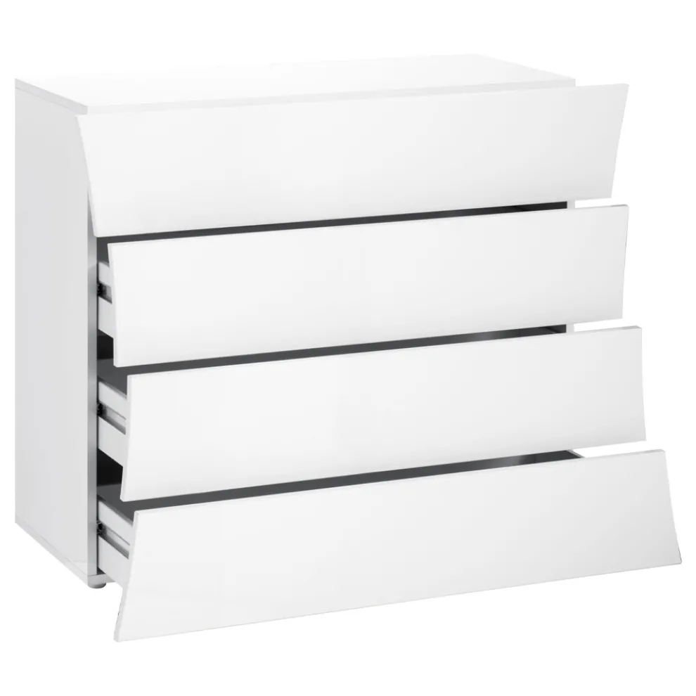 Mobile weiße Schublade 4 Schubladen Design aus nachhaltigem Holz - Sabine