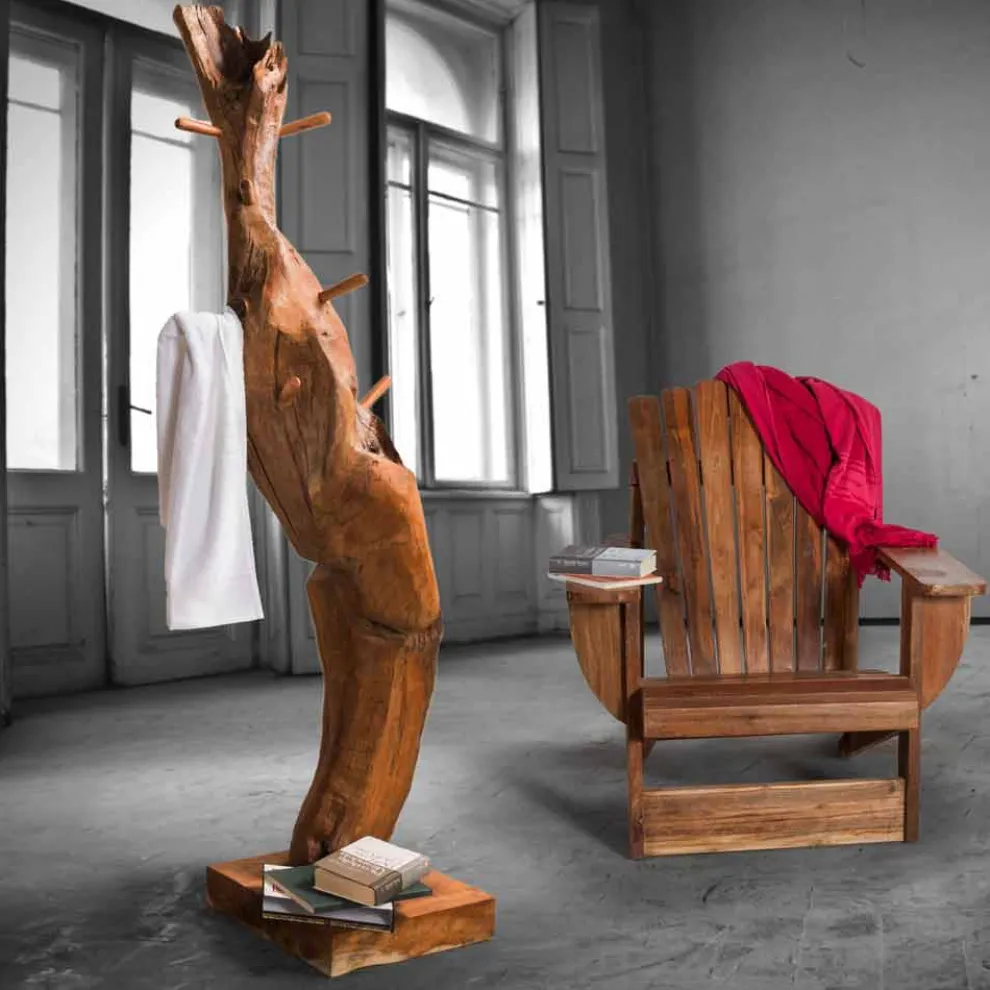 Zusammensetzung 2 Badezimmermöbel aus massivem Teakholz - Solferino