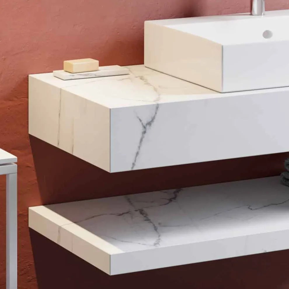 Zusammensetzung 3 Hängende Badezimmermöbel aus hochwertigem Feinsteinzeug - Rambina
