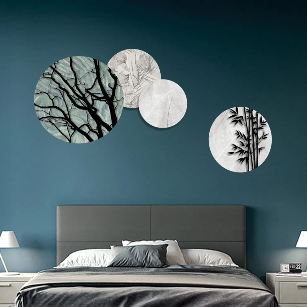 Zusammensetzung aus 4 runden Paneelen, hergestellt mit Laser, hergestellt in Italien – Maeko