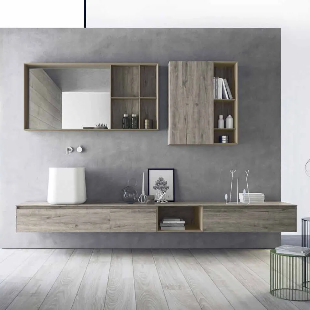 Zusammensetzung der modernen Badezimmermöbel, hängendes Design Made in Italy - Callisi6