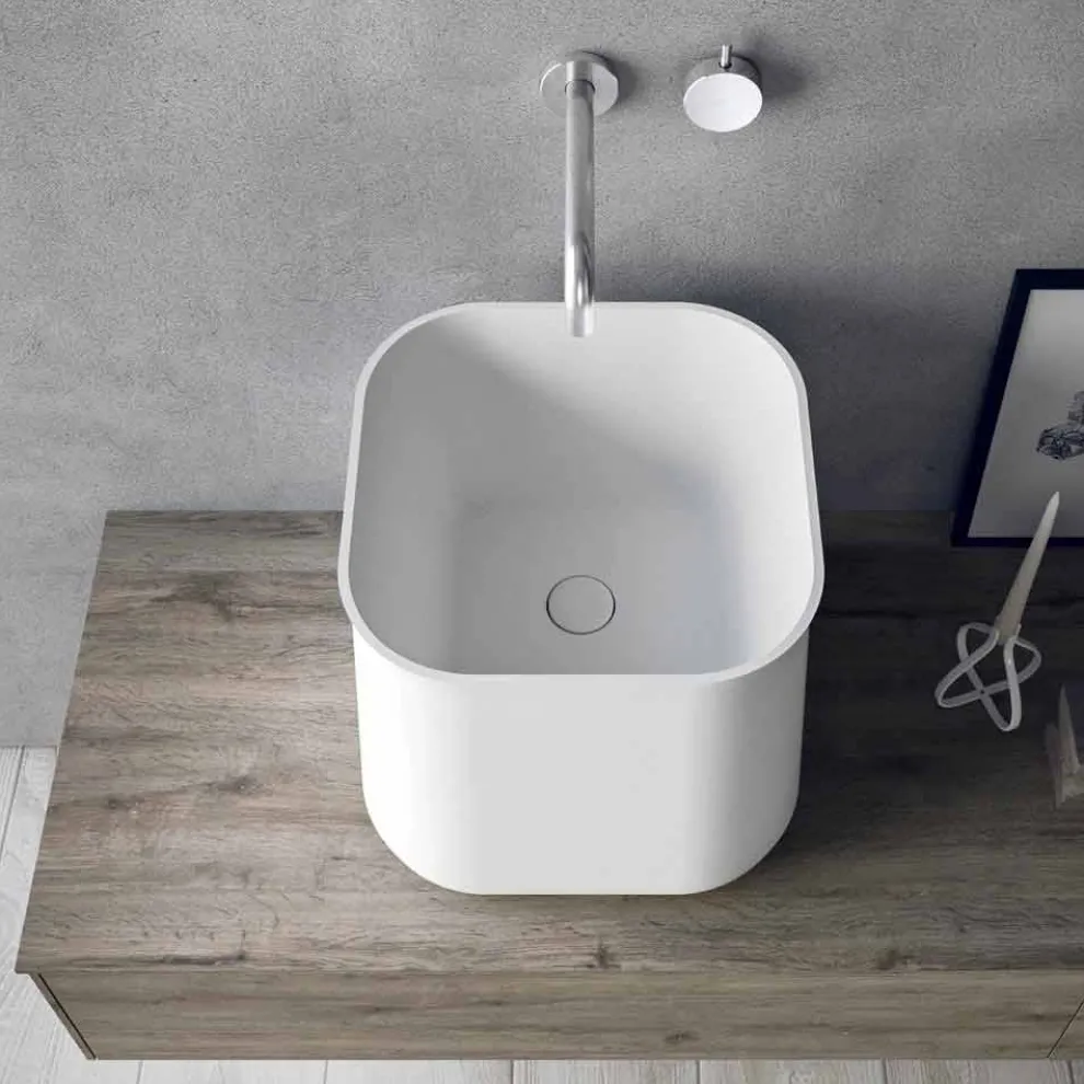 Zusammensetzung der modernen Badezimmermöbel, hängendes Design Made in Italy - Callisi6