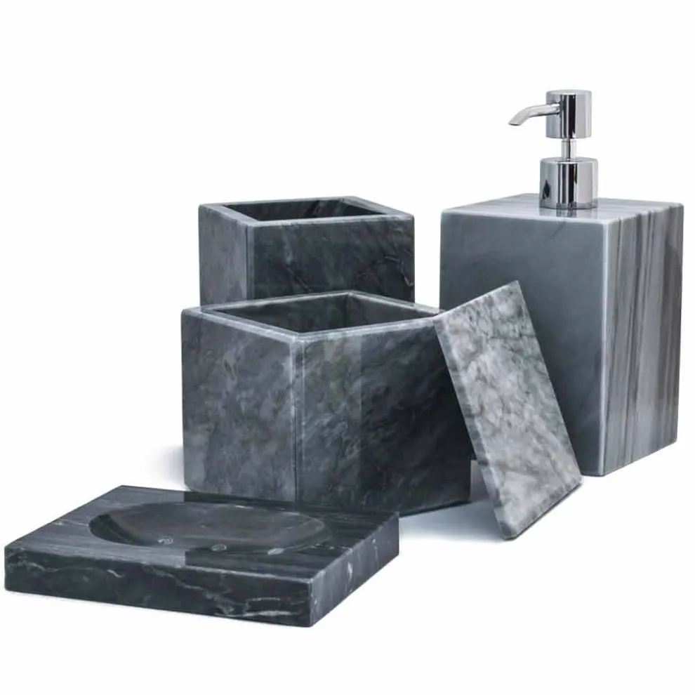 Zusammensetzung der Marmor Badzubehör Made in Italy, 4 Stück - Deano