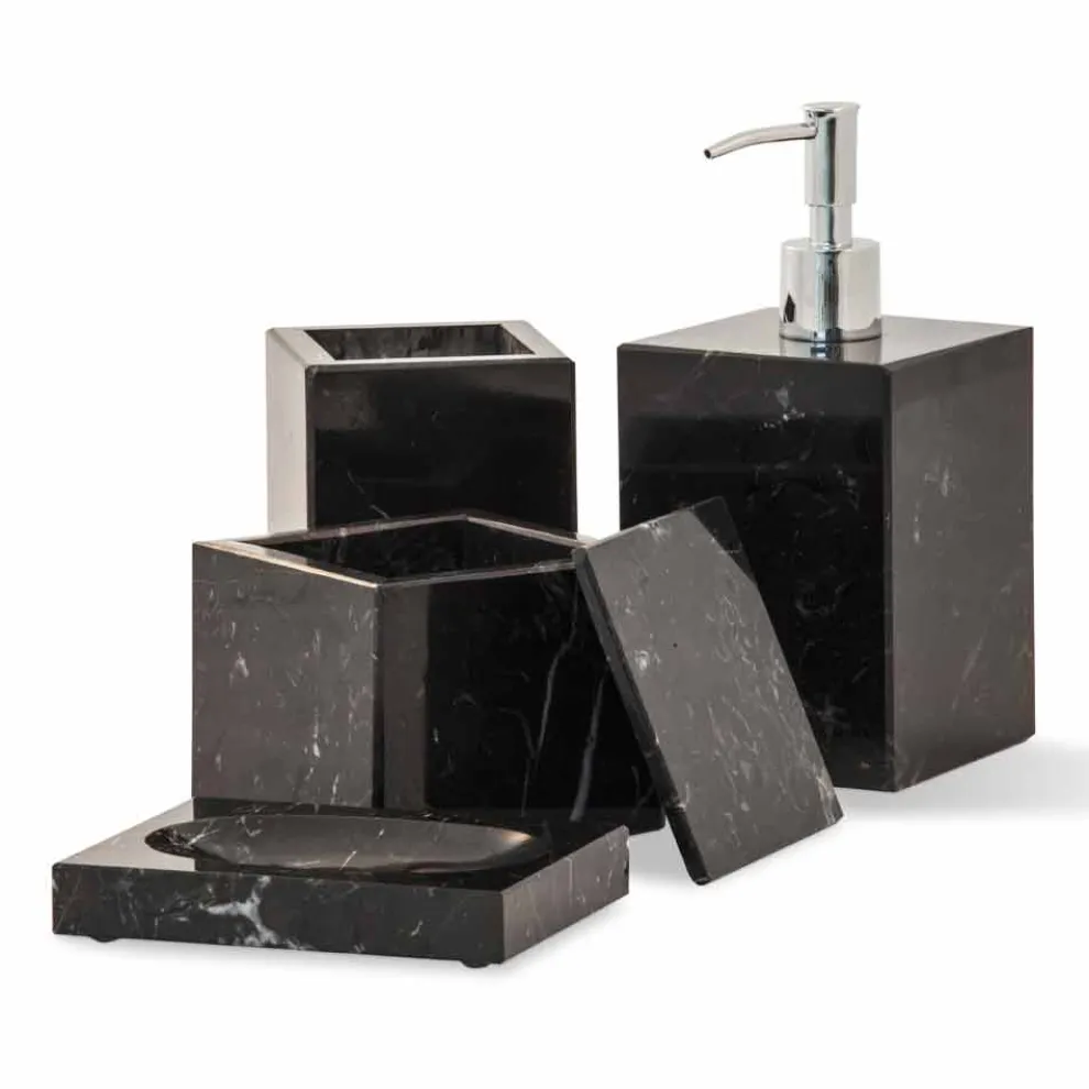 Zusammensetzung der Marmor Badzubehör Made in Italy, 4 Stück - Deano