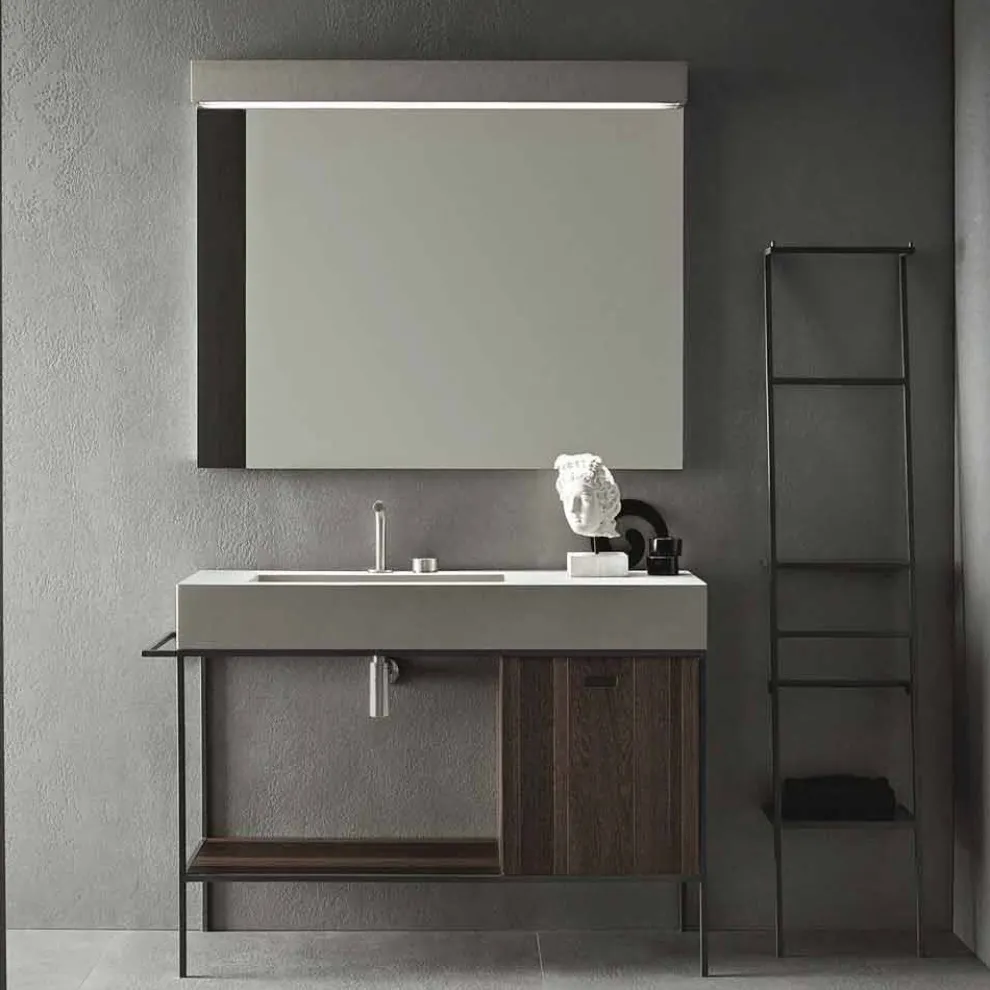 Zusammensetzung von handgefertigten Möbeln für modernes Design Badezimmer auf dem Boden - Farart3