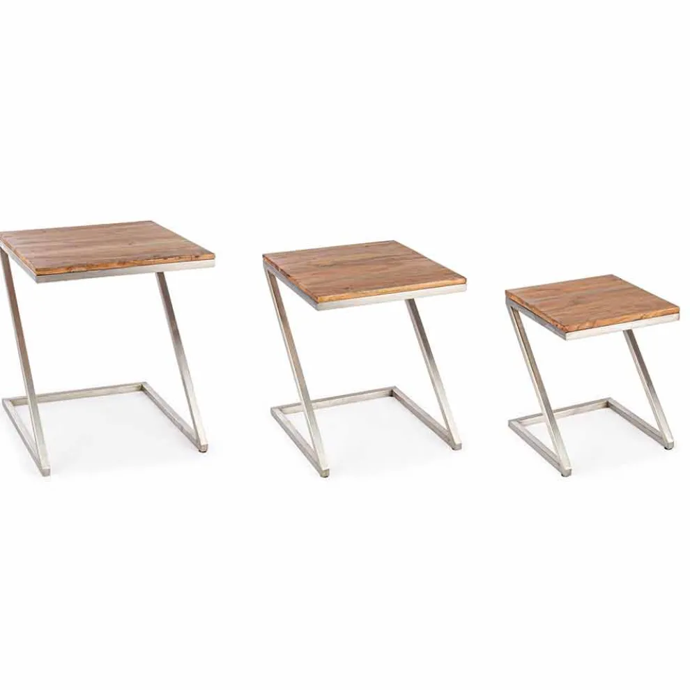 Zusammensetzung von 3 Homemotion Square Holz Couchtische - Fonzi