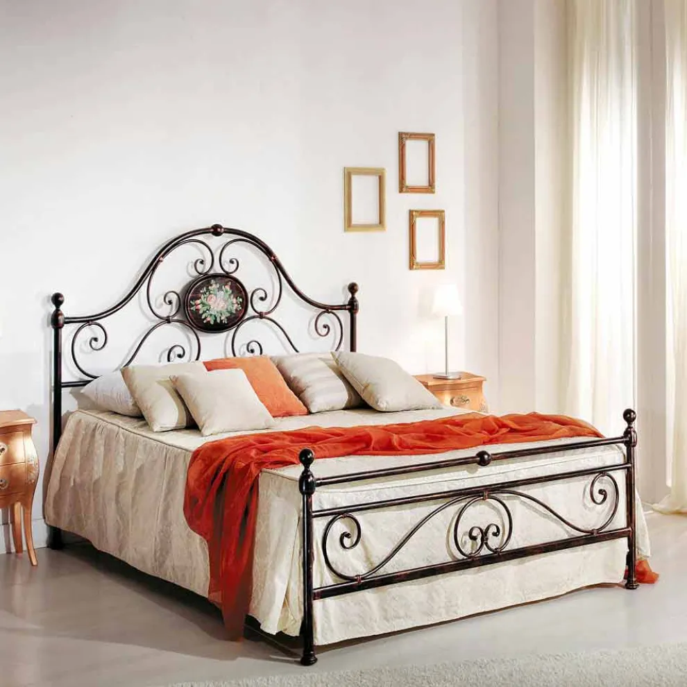 Schmiedeeisen Doppelbett modernes Design 160x190cm handgefertigt Alexa
