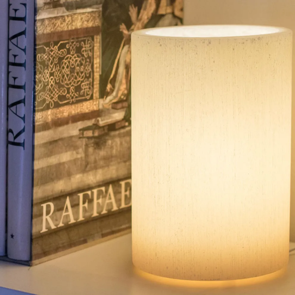 Zylindrischer Abat-Jour in Duftwachs Kratzeffekt Made in Italy - Donata